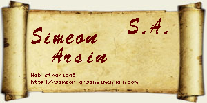 Simeon Arsin vizit kartica